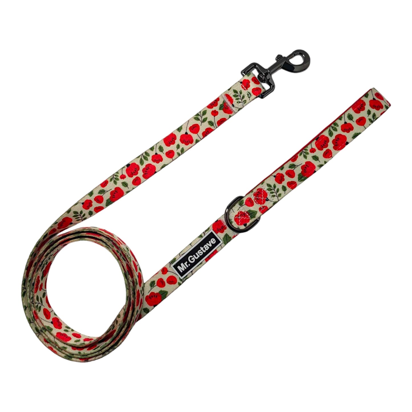 Ensemble collier et laisse pour chien Champs de coquelicots